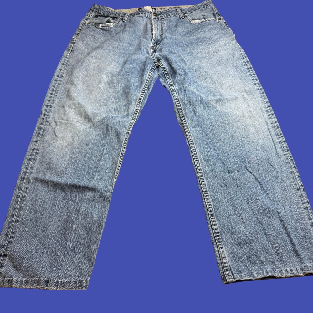 Tommy Hilfiger Mens 38x30 Baggy Skater Jeans Vintage Y2K Grunge Hip Hop Distress